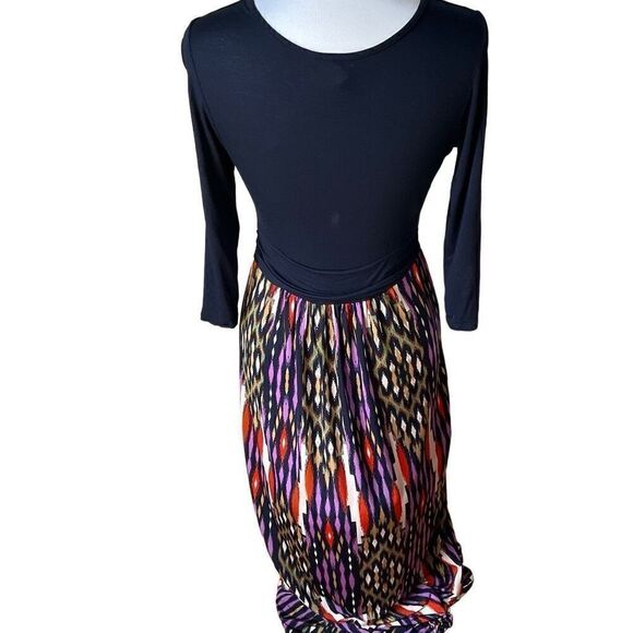 Gilli Sima VNeck 3/4 Sleeve Printed Maxi Dress, large - Picture 4 of 16